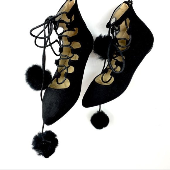 Shoes Pom Pom Flats Black Poshmark